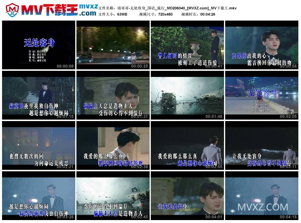 靖哥哥-无处容身_国语_流行_MD206040